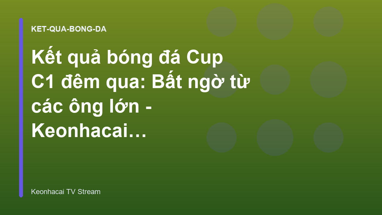 Read more about the article Kết quả bóng đá Cup C1 đêm qua: Bất ngờ từ các ông lớn – Keonhacai TV